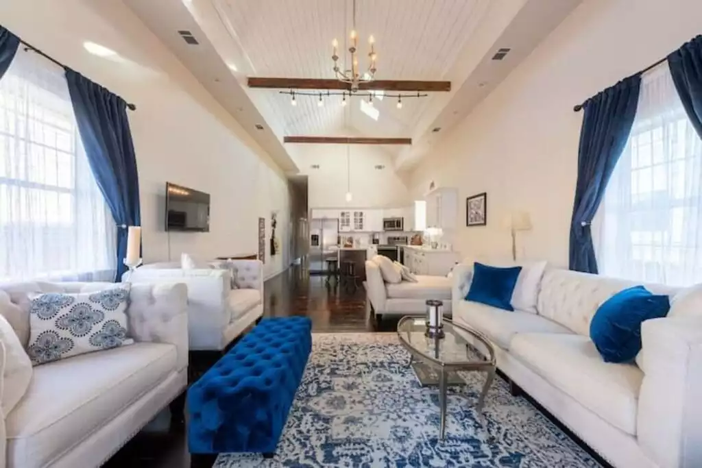 Living room looking into kitchen - Historic Luxury in Treme - New Orleans