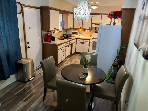 well equipped kitchen with dinning area