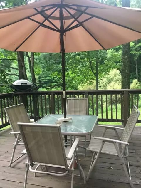 Deck overlooking the pond