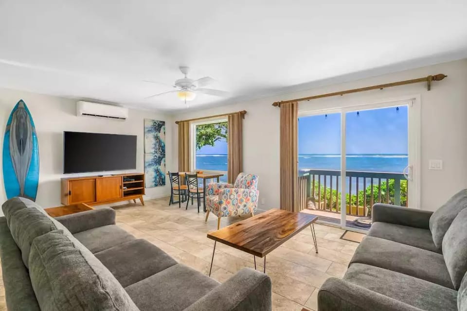 A beach view right from the living room!
