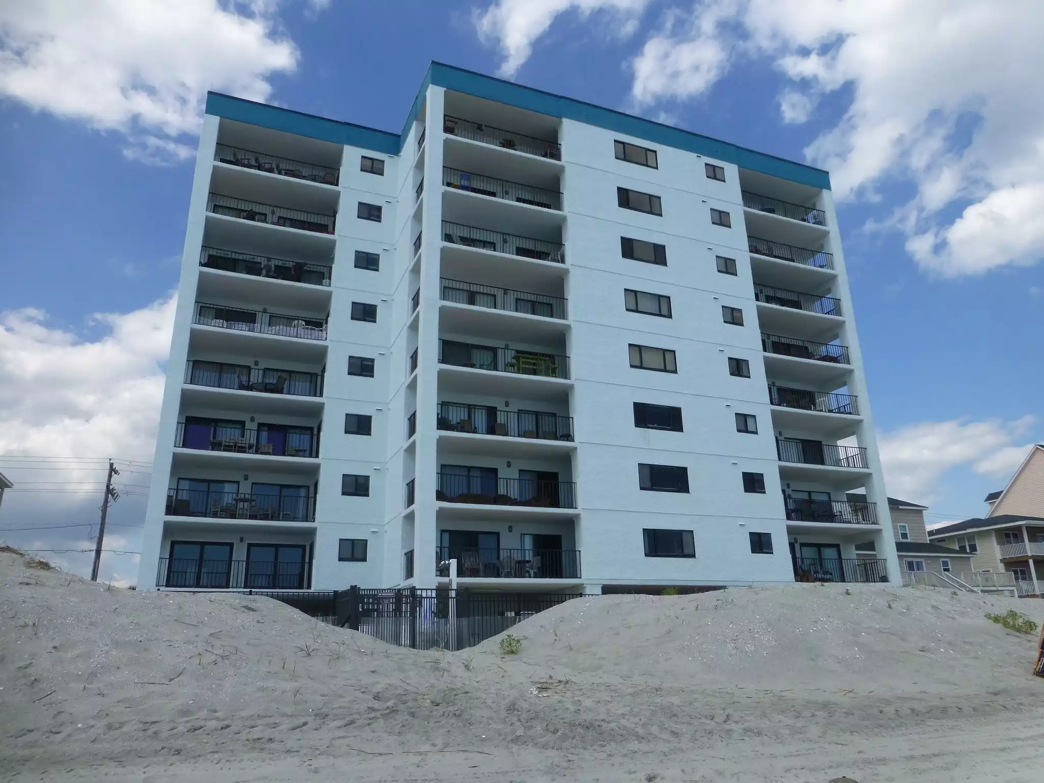 Shalimar from the beach.  large dunes created by NMB after hurricane. - Shalimar 2C - North Myrtle Beach