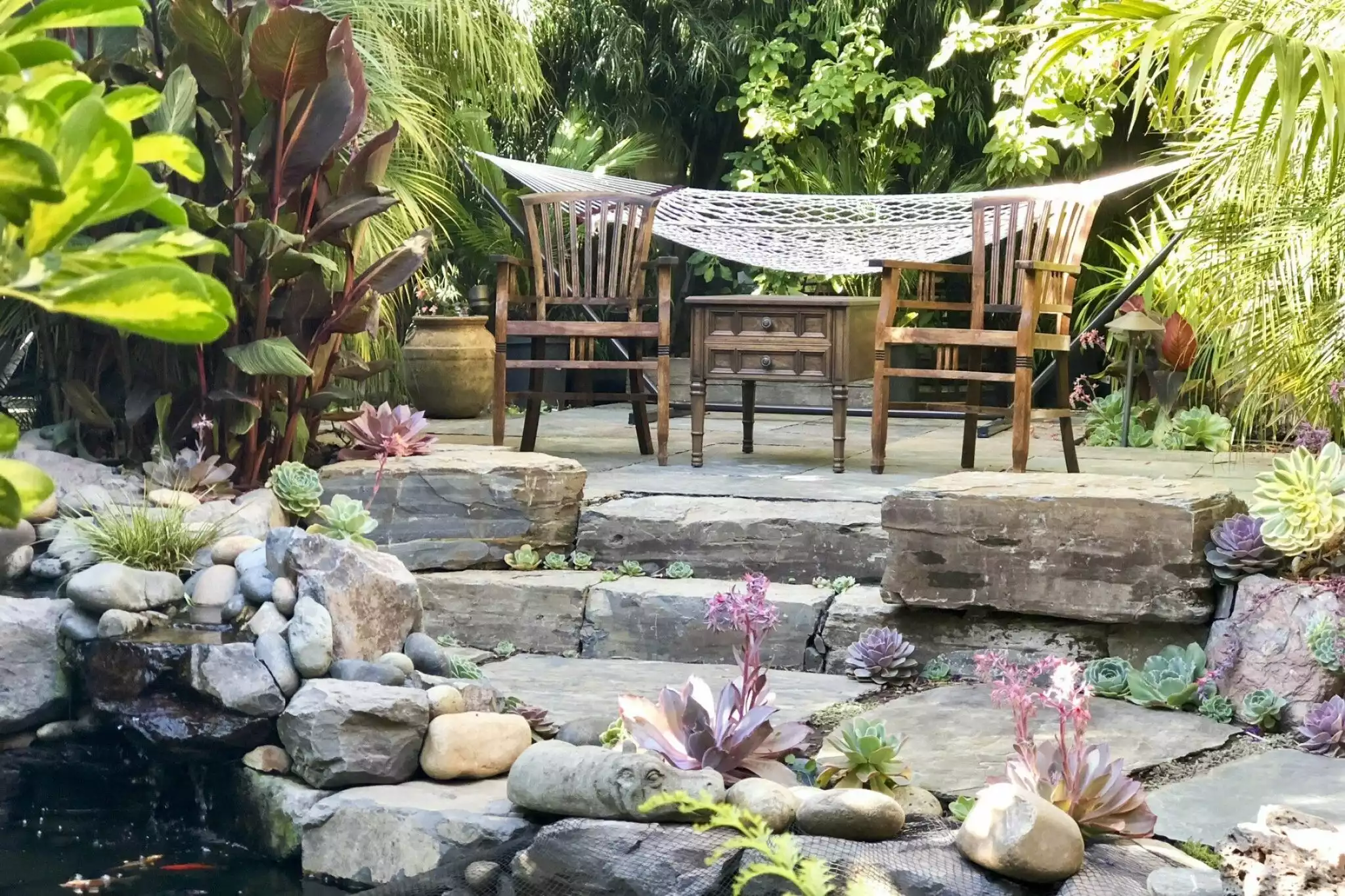 Reading a book in the hammock, surrounded by birds and immersed in nature - our favorite thing to do! - California Craftsman — Urban Oasis - Emeryville