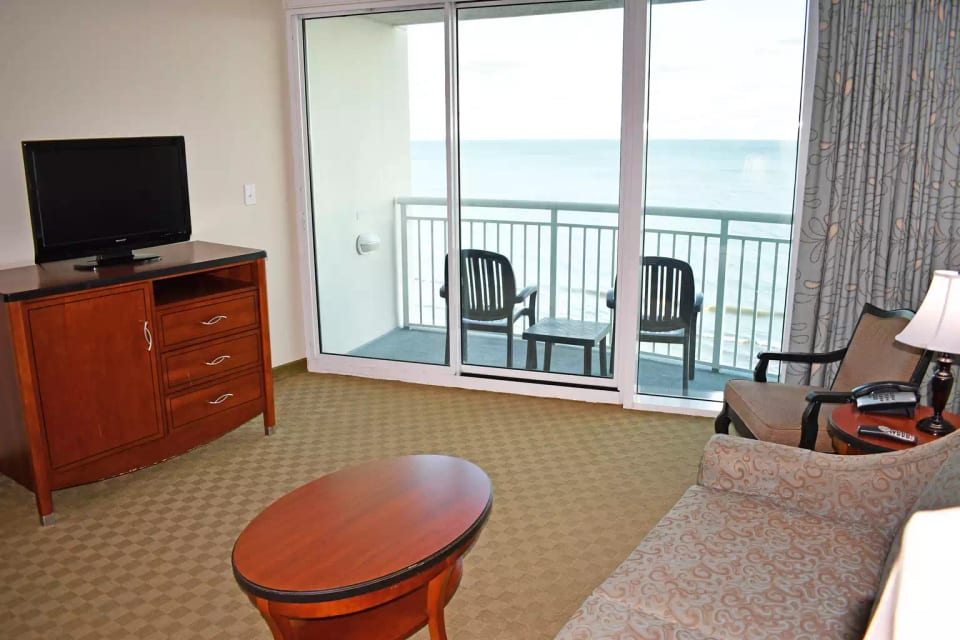 Living room with view of the ocean