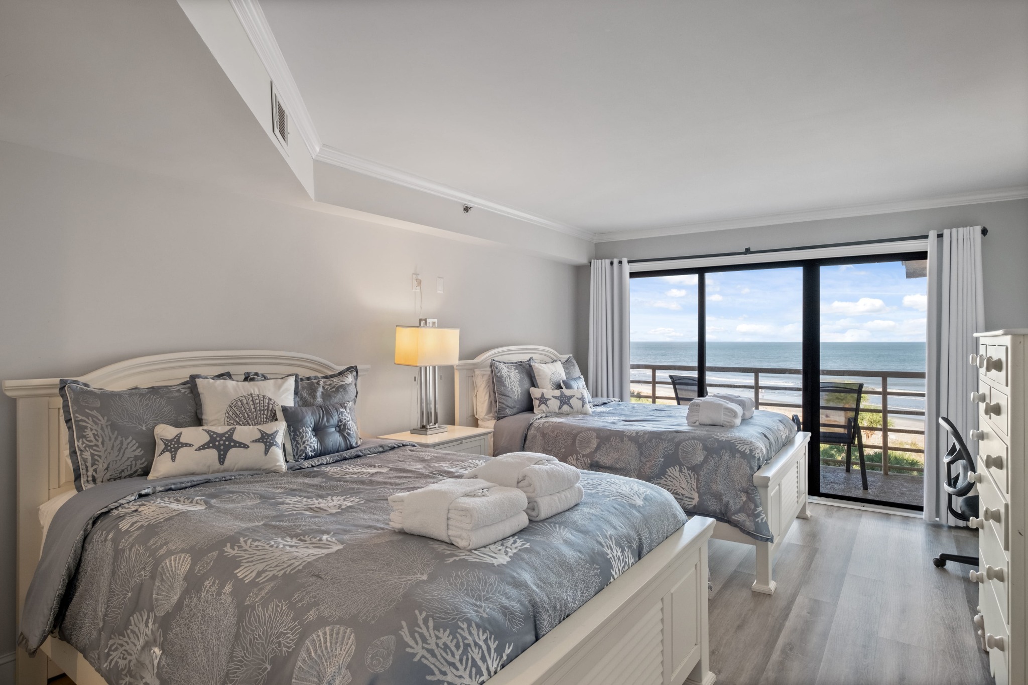 Guest bedroom with 2 queen beds - New Listing! Oceanfront Villamare 3524! - Hilton Head Island