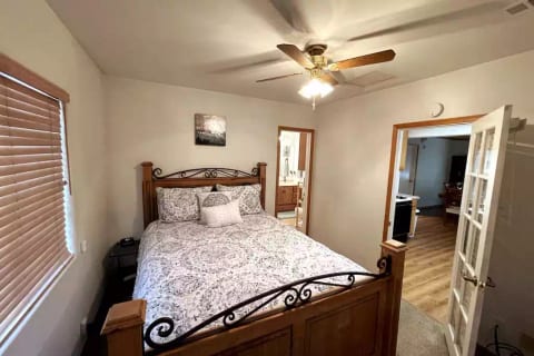 Master bedroom with comfortable queen size bed