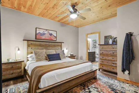 Melt into the king bed in the cozy master suite.