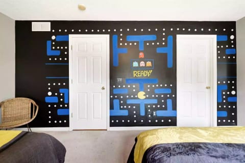Pac-Man wall mural designed by local artist