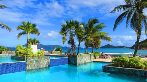 Two level cascade pool reserved for guests only