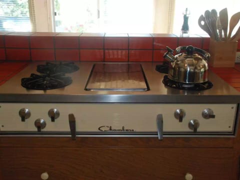 Our kitchen also features a classic 'Chambers' gourmet cooktop