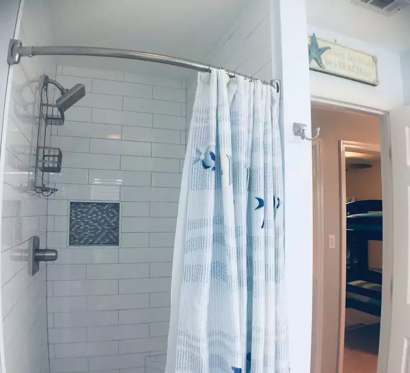 Shower in hall bath - Beachside Villas Unit 511 - Seagrove Beach