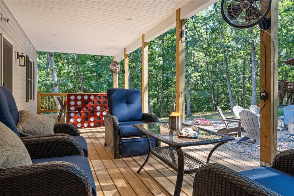 Chill Out Zone Activated: Our Outdoor Lounge Area with a Breeze. Where relaxation meets a breath of fresh air, and good times unfold beneath the comforting whirl of the fan. Get ready to unwind and stay cool while soaking in the vibes! ️️ Chill Out Zone Activated: Our Outdoor Lounge Area with a Breeze. Where relaxation meets a breath of fresh air, and good times unfold beneath the comforting whirl of the fan. Get ready to unwind and stay cool while soaking in the vibes! ️️ - Season 4 Escape - McGaheysville