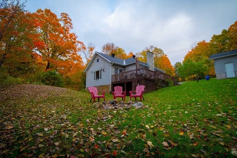 Backyard view with Firepit