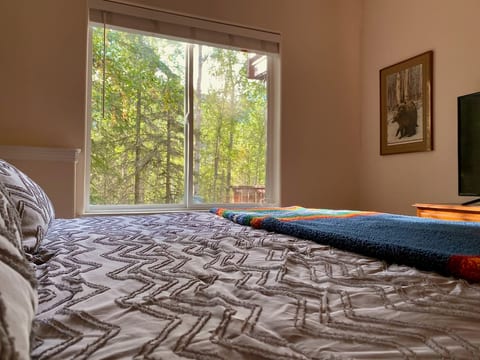 Private King Room - Great view, comfortable bed, and a smart TV.