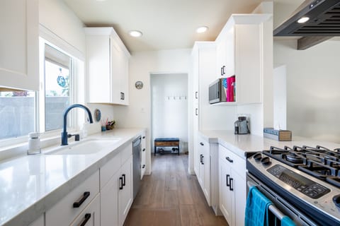 This gourmet kitchen comes fully equipped for those wanting to whip up a delicious meal.