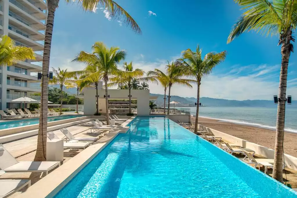 The infinity pool looks upon our gorgeous beach.