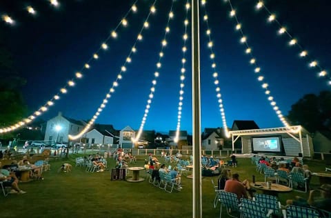 Friday nights you'll often find live music or outdoor family movies.