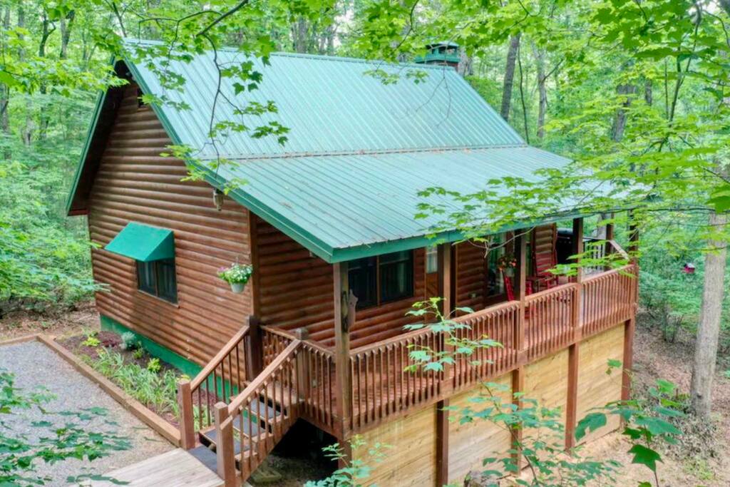 Lovely metal roof.... you won't be disappointed if it rains. - The Woods At Whitetail Ridge- 2 fireplaces- - Ellijay