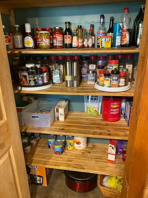 Pantry spices and condiments - Lake Wallenpaupack Loghome  Heavens Haven hot tub  - Greentown