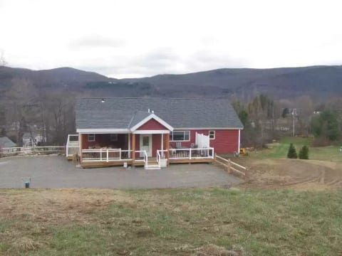 This is the view of the rear of the home