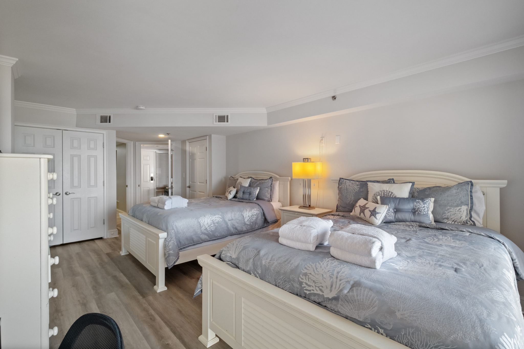 Guest bedroom- 2 queen beds - New Listing! Oceanfront Villamare 3524! - Hilton Head Island