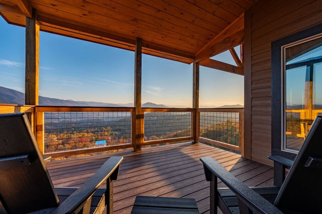 Private Deck with Seating off both Upstairs King Bedrooms