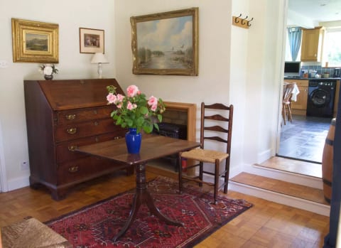 Welcoming entrance hall, door to kitchen. All redecorated June 2020