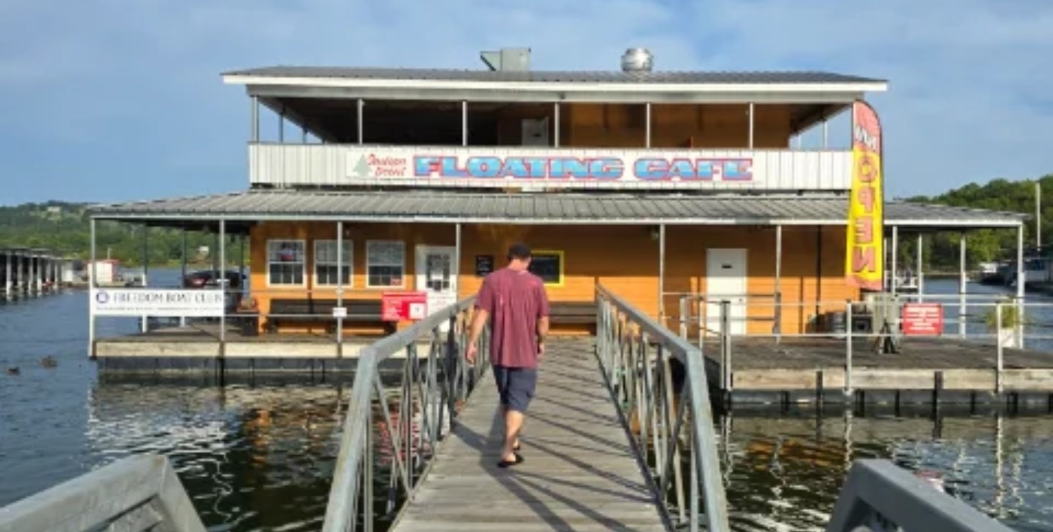 Indian Point Floating Café on the water