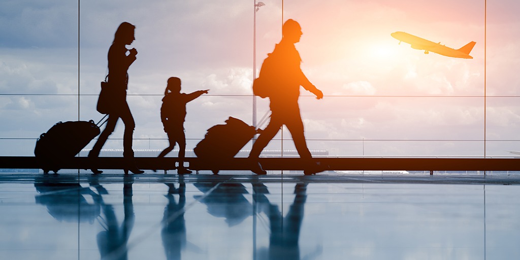Family arriving in Atlanta